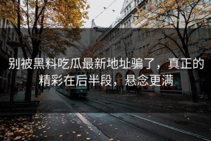 别被黑料吃瓜最新地址骗了，真正的精彩在后半段，悬念更满